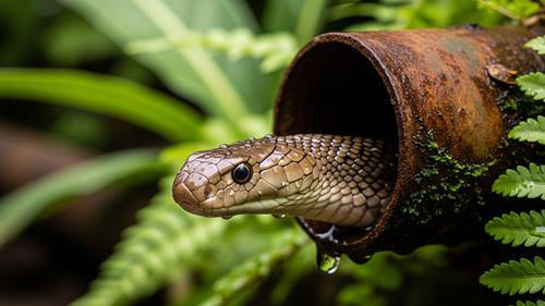 Cara Bersihkan Sarang Ular di Pipa Saluran Belakang Rumah