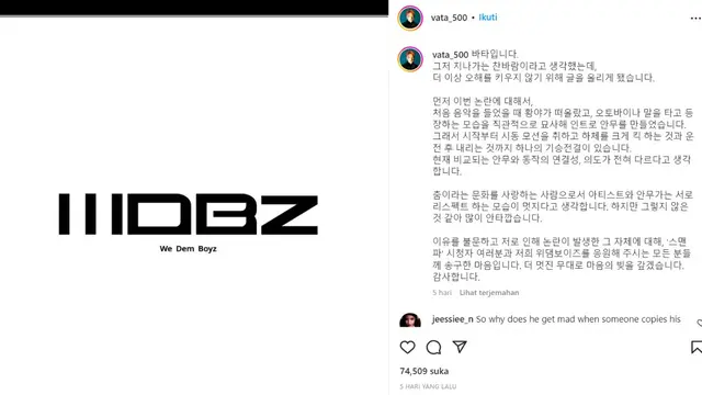 Klarifikasi Vata atas Tuduhan Plagiat Koreografi Ateez