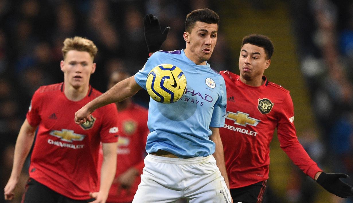 3. Rodri (64 juta euro) - Rodri menjadi salah satu pemain termahal yang dibeli oleh Manchester City dari Atletico Madrid pada bursa transfer 2019. Saat ini Rodri memiliki harga pasar senilai 64 juta euro. (AFP/Oli Scarff)