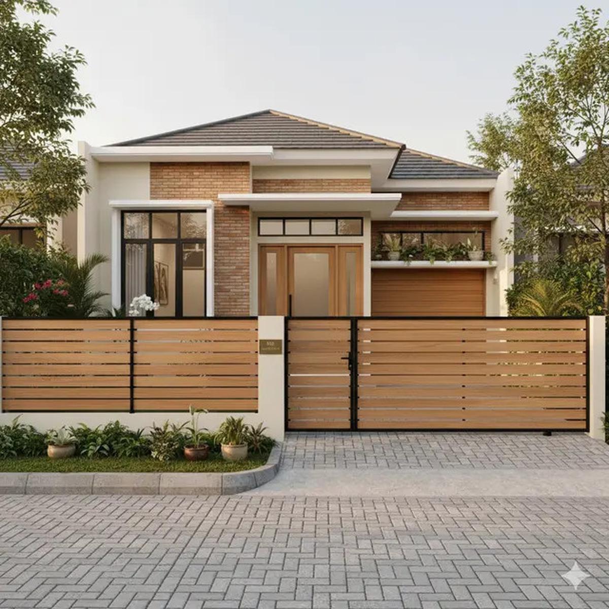 7 Model Rumah Mungil Bergaya Mewah dengan Pagar Kayu Klasik, Perpaduan Estetika dan Fungsionalitas