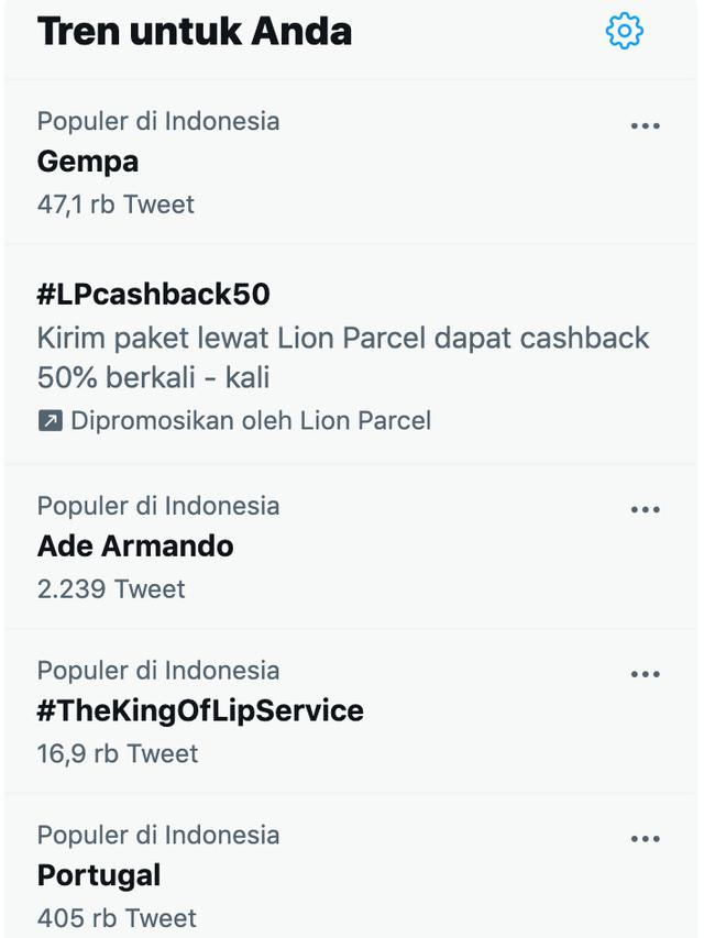Gempa di Gunung Kidul, Yogyakarta, Senin (28/6/2021) memuncaki trending topic Twitter Indonesia.