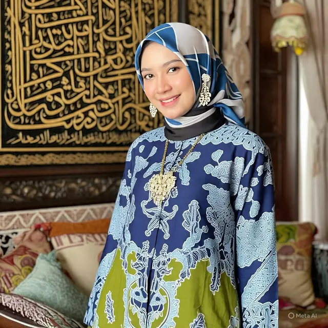 Gamis Mayla Inara Modern Batik (Created by AI)