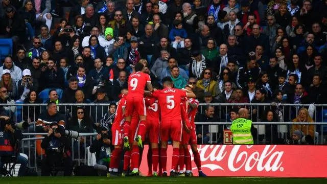 Selebrasi pemain Girona saat kalahkan Real Madrid