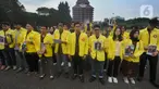 Peserta aksi yang tergabung dalam ALiansi  Badan Eksekutif Mahasiswa (BEM) Universitas Indonesia (UI) menyampaikan penolakannya terkait biaya pendidikan di UI di Lapangan Rotunda, kampus UI Depok, Jawa Barat, Jumat (23/06/2023). (merdeka.com/Arie Basuki)