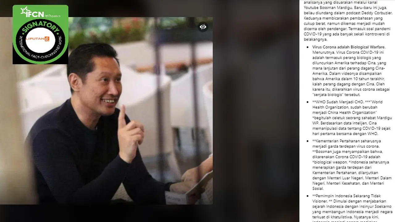 Covid-19 Senjata Biologis yang Diluncurkan AS ke China? Simak Faktanya