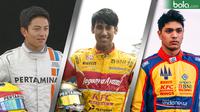 Rio Haryanto, Philo Paz Armand dan Sean Gelael (bola.com/Rudi Riana)