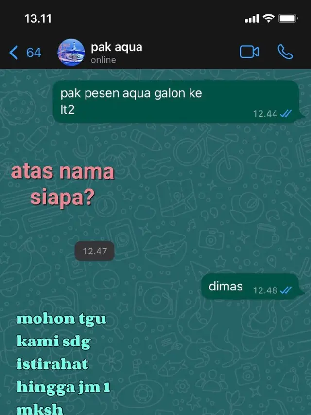 6 Chat Lucu dengan Tukang Galon Ini Bikin Ketawa