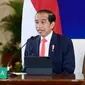Presiden Joko Widodo (Jokowi) dalam sambutan secara virtual pada pembukaan Hannover Messe 2021 dari Istana Negara, Jakarta, Senin, 12 April 2021. (Biro Pers Sekretariat Presiden/Muchlis Jr.)