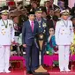 Presiden Jokowi memimpin upacara peringatan HUT ke-78 TNI di Monas, Jakarta, Kamis (10/5/2023). (Youtube Sekretariat Presiden)