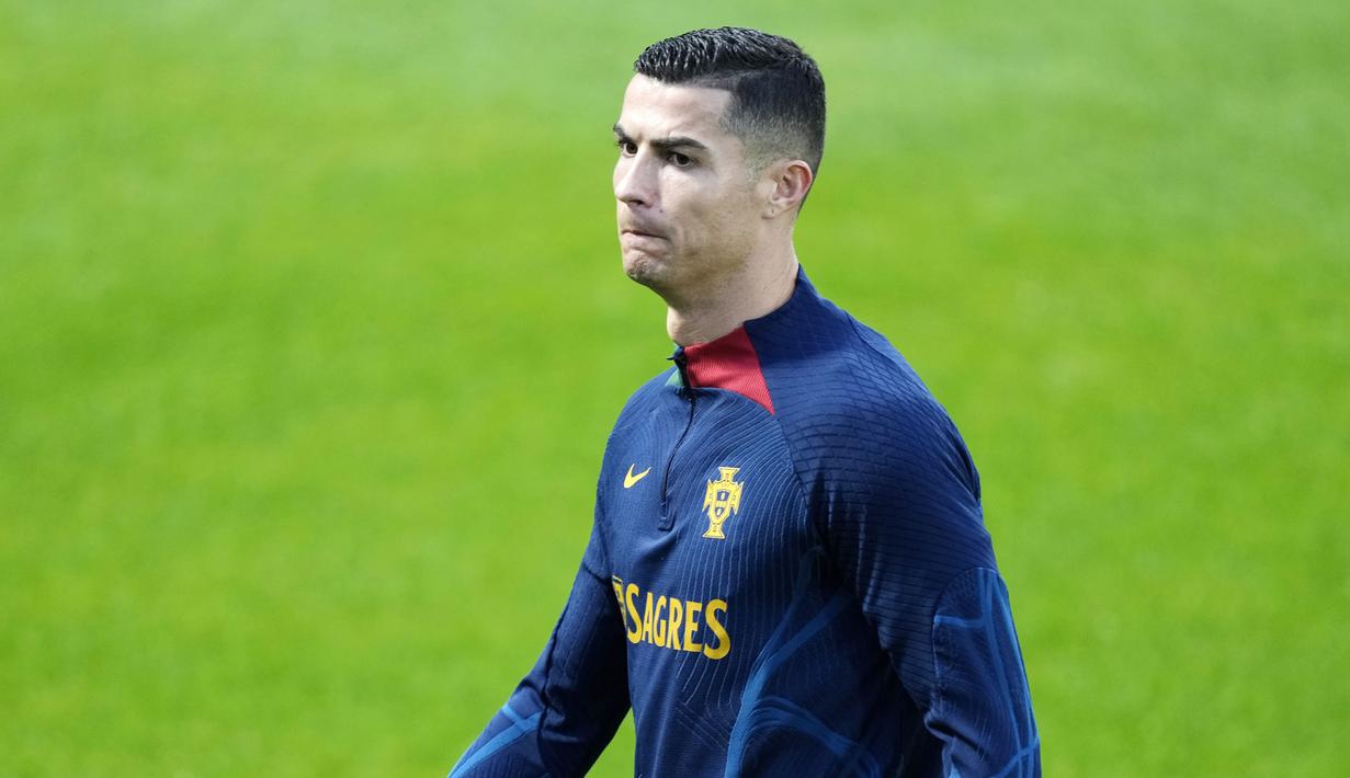 Timnas Portugal tergabung di Grup H dalam Piala Dunia 2022. Cristiano Ronaldo cs satu grup bersama Uruguay, Ghana, dan Korea Selatan. (AP/Armando Franca)