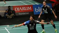 Musica Champions menang telak lawan Tjakrindo Master pada babak penyisihan grup Djarum Superliga Badminton, Selasa (21/2/2017). (Bola.com/Fahrizal Arnas)