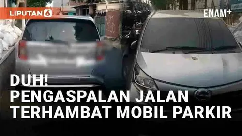 VIDEO: Viral Pengaspalan Jalan di Jaktim Terhambat Mobil Parkir Sembarangan, Proyek Gagal Rampung
