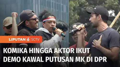 VIDEO: Demo Tolak Revisi UU Pilkada, Bintang Emon hingga Reza Rahadian Serukan Kawal Putusan MK