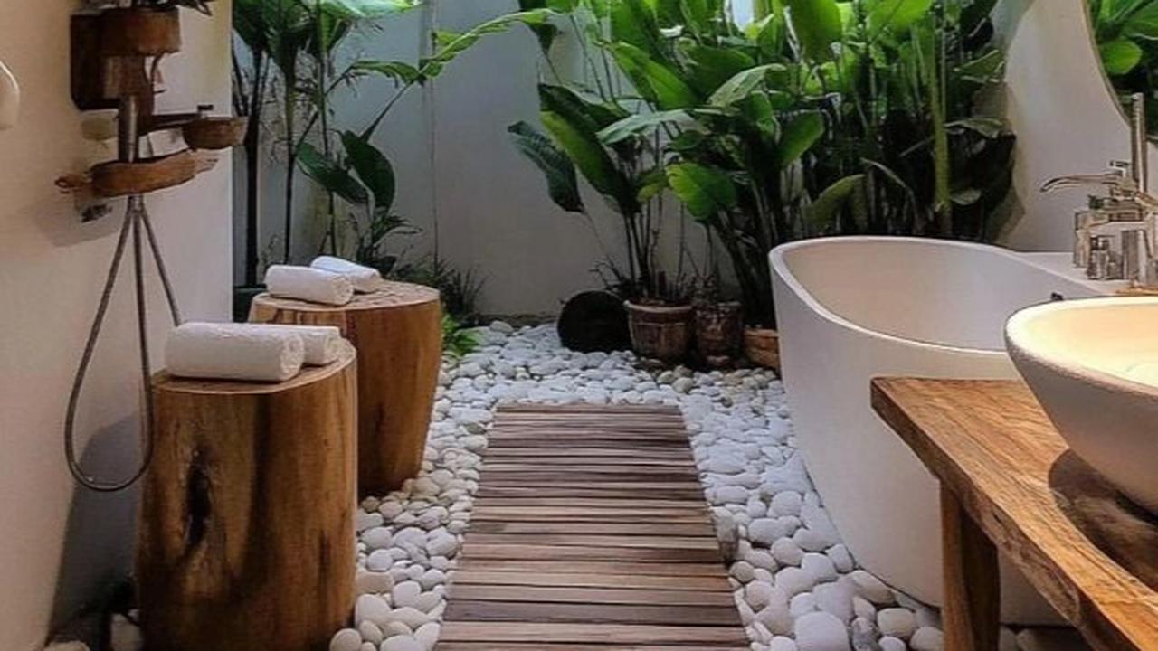 Ilustrasi Kamar Mandi Khas Pedesaan yang Mewah dan Estetik (©Pinterest)
