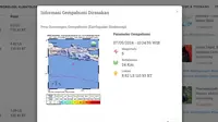 Gempa hari ini, Selasa (7/5/2024) di Indonesia pertama kali menggetarkan pukul 06:33:42 WIB di wilayah Parigi Moutong, Provinsi Sulawesi Tengah (Sulteng). (www.bmkg.go.id)