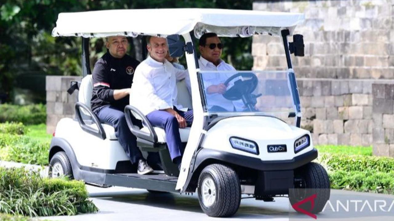 Akrab Bak Sahabat Lama saat Tumpangi Mobil Golf, Ini Isi Pembicaraan Prabowo dan Presiden Emmanuel Macron