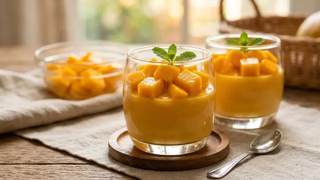 Resep Puding Mangga dengan Potongan Buah Segar