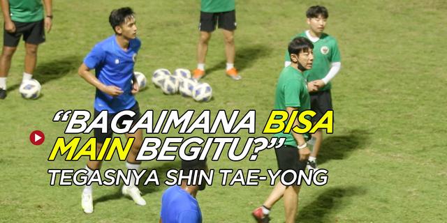VIDEO: Tegasnya Shin Tae-yong Saat Pemain Timnas Indonesia Latihan Passing