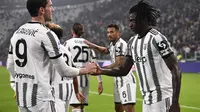 Selebrasi pemain Juventus saat menghajar Empoli di Liga Italia 2022/2023 (AP)