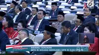 Anggota MPR dan DPR Republik Indonesia kompak berdasi merah saat menghadiri sidang tahunan