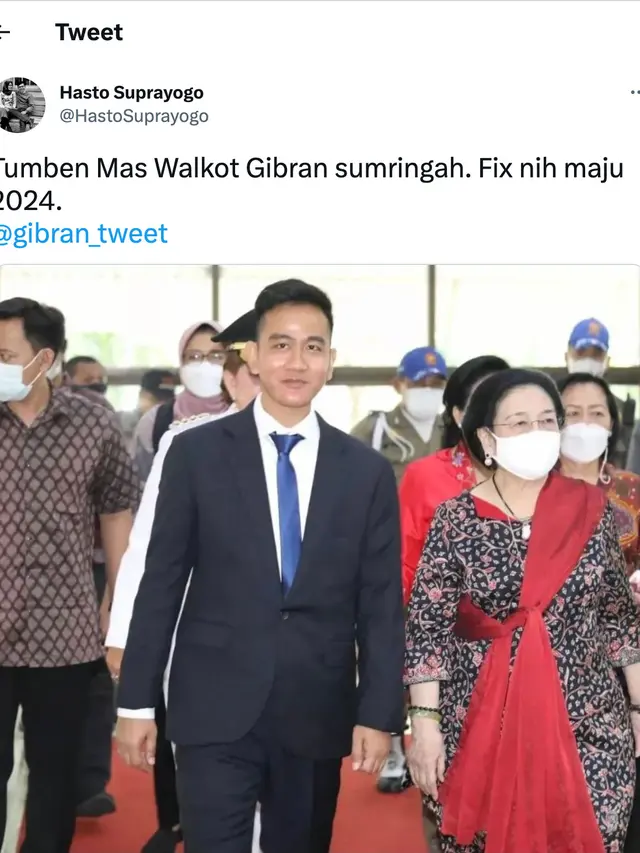 Gibran Rakabuming dan Megawati. (Foto: Dok. Twitter @hastosuprayogo)