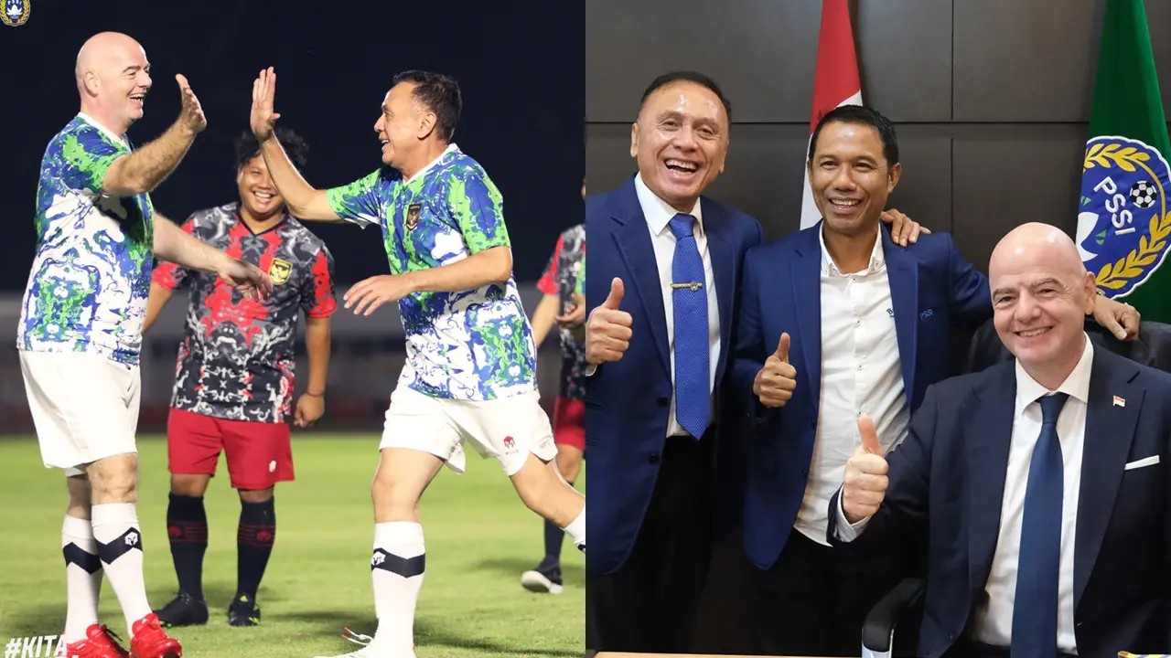 Presiden FIFA dan Ketum PSSI Main Sepakbola Baren