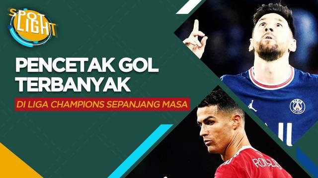 Berita video spotlight tentang lima pemain dengan jumlah gol terbanyak pada kompetisi ini, salah satunya ialah Lionel Messi.