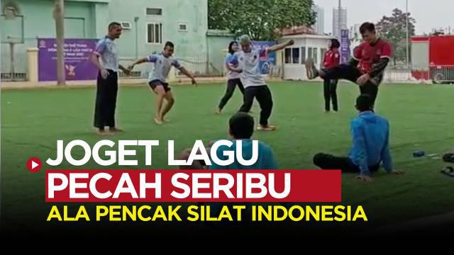 Berita video sesi latihan tim pencak silat Indonesia di SEA Games 2021. Hanifan Yudani sempatkan untuk joget dangdut.