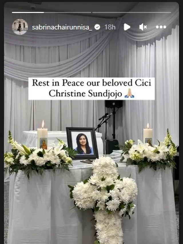 Sabrina Chairunissa, istri Deddy Corbuzier, berduka atas meninggalnya Christine Sundjojo (https://www.instagram.com/stories/sabrinachairunnisa_/3137267724221495783/)