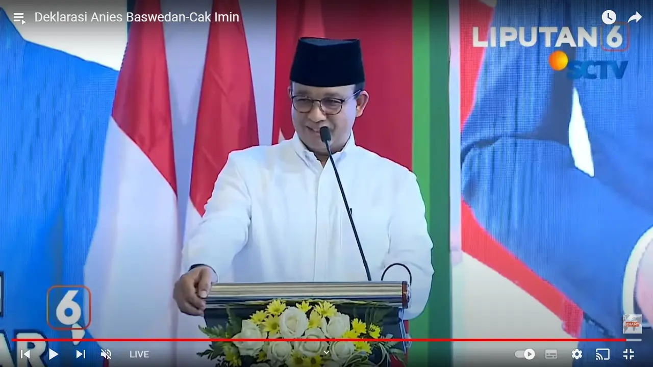 <p>Dalam Acara Deklarasi Capres 2024 di Hadapan Surya Paloh dan Cak Imin, Anies Baswedan: Pemimpin Itu Pemimpi Plus N, N itu Nyali (Liputan6.com)