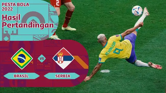 MOTION GRAFIS: Data dan Statistik saat Timnas Brasil Bungkam Serbia 2-0 di Piala Dunia 2022