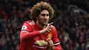 Marouane Fellaini. Manchester United mengikatnya dari Everton di deadline day musim panas 2013/2014, 2 September 2013. Selama lima setengah musim bersama Setan Merah, ia tampil dalam 177 laga dengan mencetak 22 gol. (Foto: AFP/Paul Ellis)