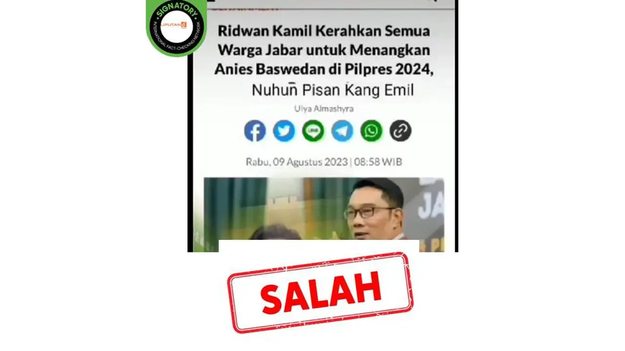 Cek fakta Ridwan Kamil dukung Anies Baswedan