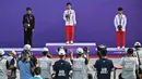 Sanggoe juga berhasil mengalahkan Ginu Onodera, peringkat ketiga dunia asal Jepang. (Photo by Hector RETAMAL / AFP)