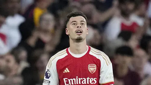 Foto: Momen Gabriel Martinelli Rayakan Gol Kemenangan Arsenal atas Man City di Liga Inggris