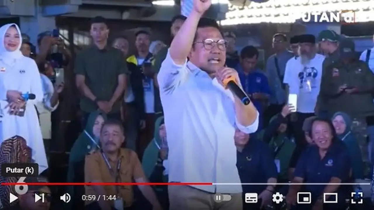 Calon wakil presiden nomor urut 1, Muhaimin Iskandar atau Cak Imin. (YouTube Liputan6)