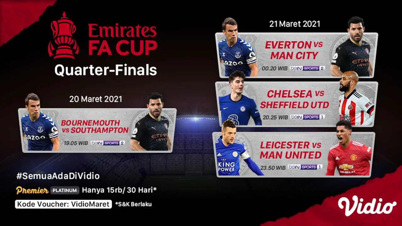 Jadwal Piala FA di Vidio