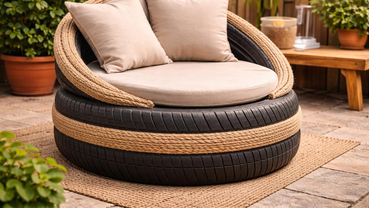 Cara Membuat Kursi Santai dari Ban Bekas yang Nyaman dan Empuk