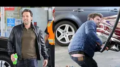 Ben Affleck mengalami hal yang tak disadarinya saat mengisi bahan bakar mobilnya di LA, Amerika Serikat, Senin (28/07/2014) (Dailymail)