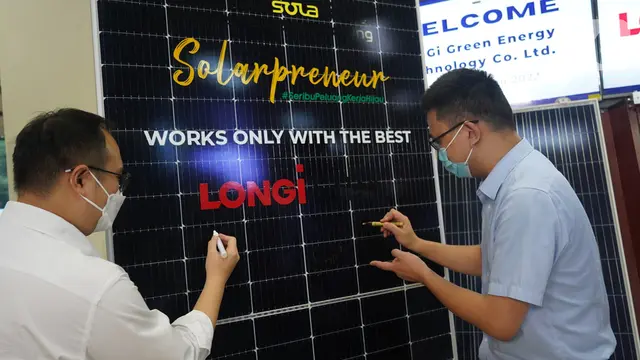 LONGi Gandeng Utomo SolaRUV Garap Potensi Energi Terbarukan dan Lapangan Kerja Hijau