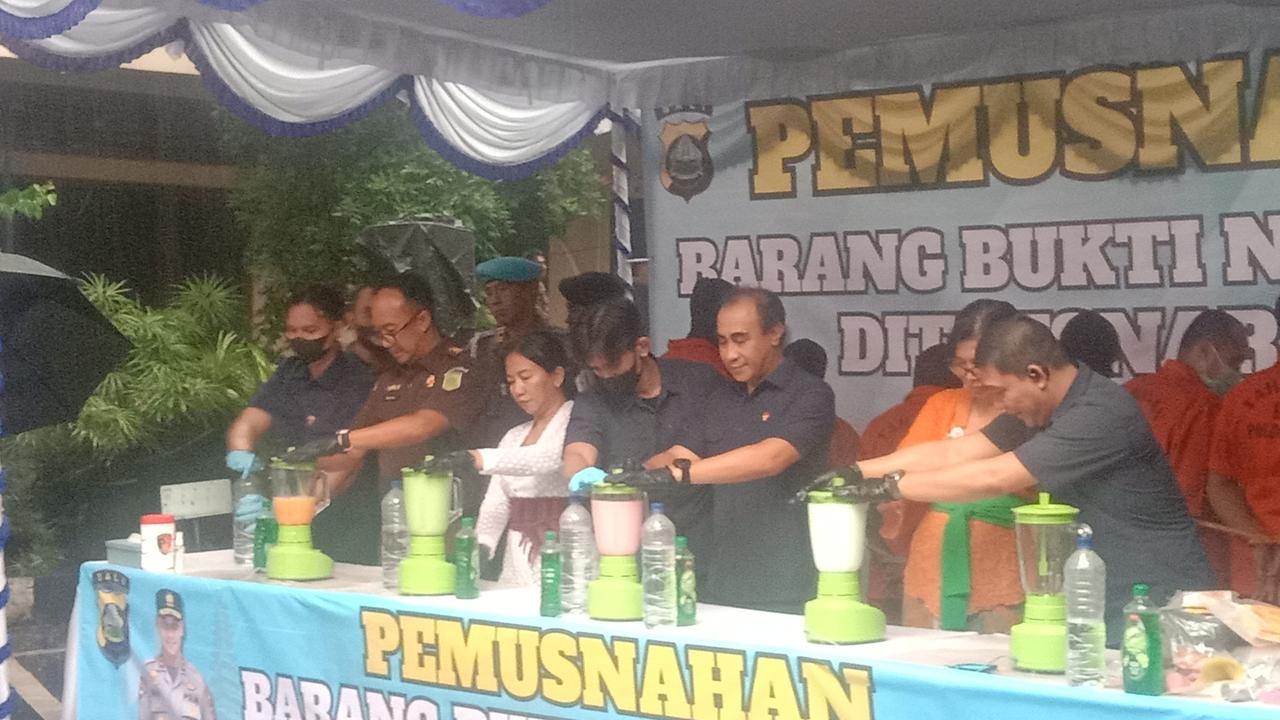 Polda Bali Musnahkan Narkotika Senilai Rp4 Miliar, Mayoritas dari Malaysia dan Thailand