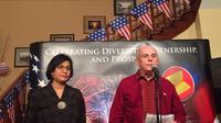 Selaku tuan rumah, Donovan menyampaikan bahwa Indonesia dan Amerika Serikat memiliki kesamaan. Kesamaan tersebut adalah keragaman etnis dan demokrasi (Liputan6.com/Teddy Tri Setio Berty)