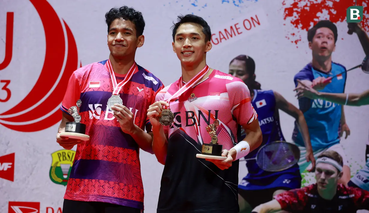 Bagi Jonatan Christie, gelar Indonesia Masters 2023 yang berlevel super 500 menjadi gelar tertingginya sepanjang keikutsertaannya di BWF World Tour, setelah sebelumnya sempat meraih tiga gelar di level super 300. (Bola.com/M Iqbal Ichsan)