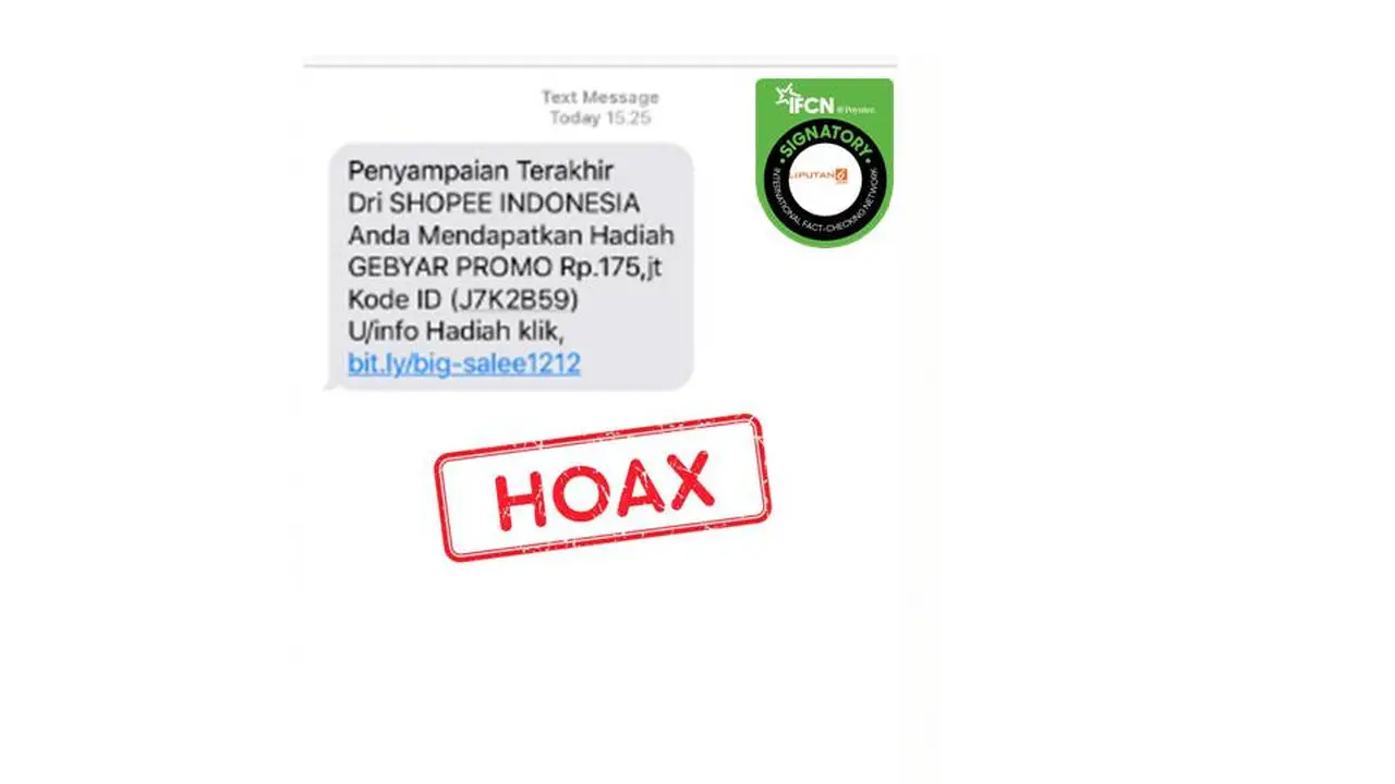 Cek Fakta SMS dari Shopee