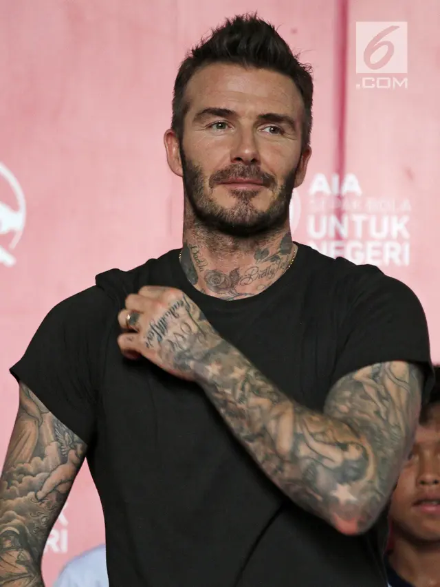 Dipenuhi Tato, Begini Penampilan David Beckham saat Tiba di Jakarta
