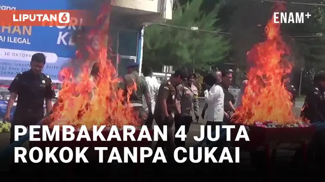 VIDEO: Bea Cukai Bakar 4 Juta Batang Rokok Ilegal