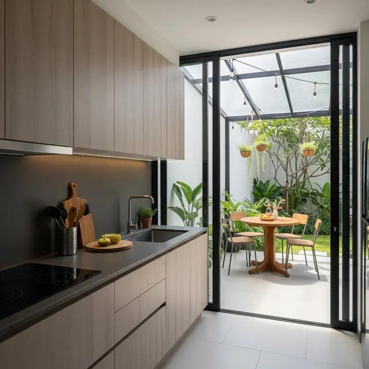 9 Model Dapur Terbuka 2x3 Meter Rumah Type 45 dengan Area Makan Ala Kafe Outdoor