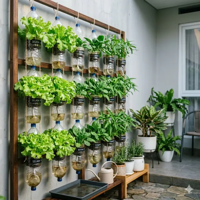 Ide Kebun Semi Hidroponik Sederhana di Teras Rumah