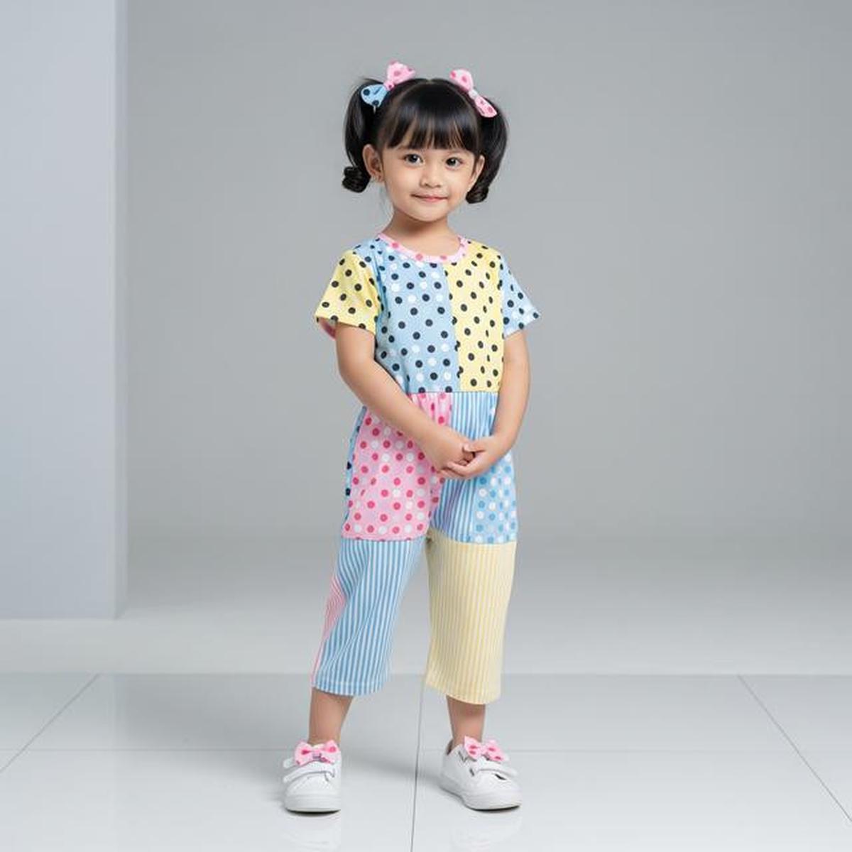 8 Model Baju Anak Perempuan 1-5 Tahun Motif Polkadot &amp; Stripe, Lucu dan Nyaman Dipakai