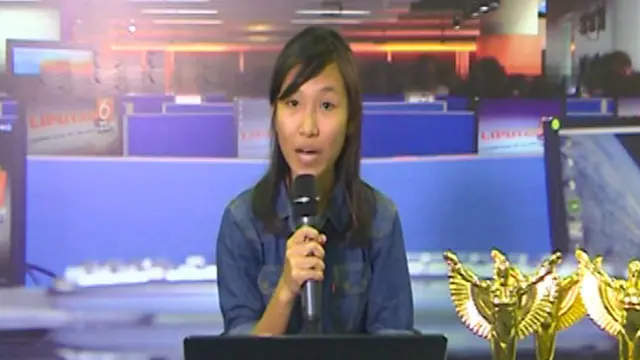 Mareza Baharani Pengunjung dan Peserta Presenter di Indonesia Broadcaster Expo 2013